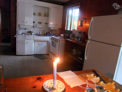 Ginger's cabin: interior kitchen