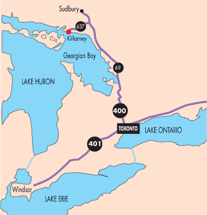 Map to Shebanoning Lodge