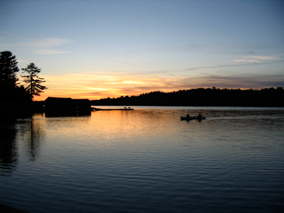 Sunset view from our beach on Georgian Bay